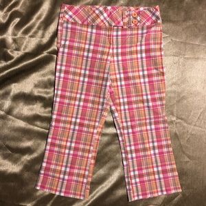 Pink plaid capri / golfer crop